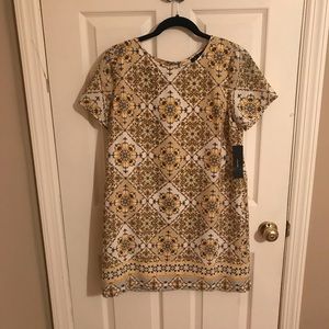 Dandy Lion Yellow Print Shift Dress